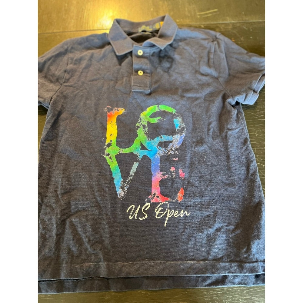 Polo Ralph Lauren Kids US Open Love Graphic Classic Fit Polo Shirt Size M